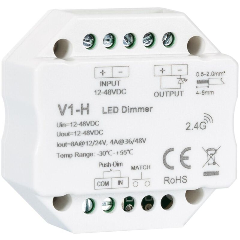 foto del prodotto efectoled regolatore led rf 12 48v per striscia led monocolore compatibile con pulsante bianco