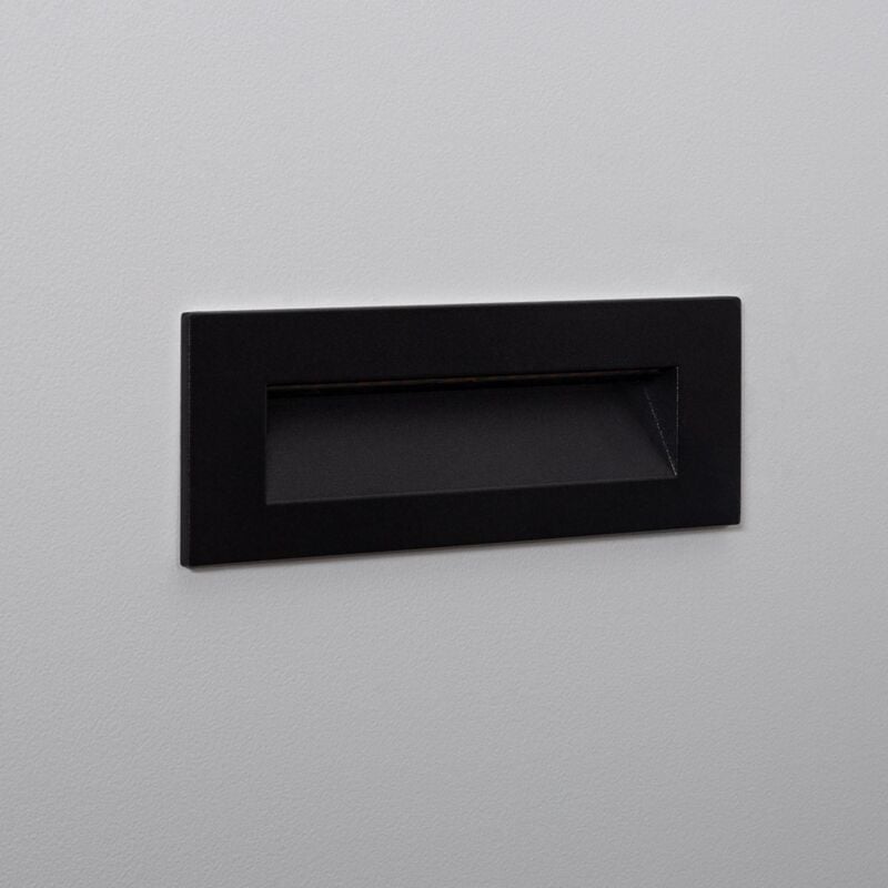 foto del prodotto efectoled segnapasso da esterni led 7w da incasso parete rettangolare nero groult bianco caldo 2700k