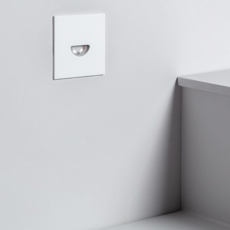 foto del prodotto efectoled segnapasso da esterno led 2w da incasso a parete quadrato bianco guell bianco caldo 2700k