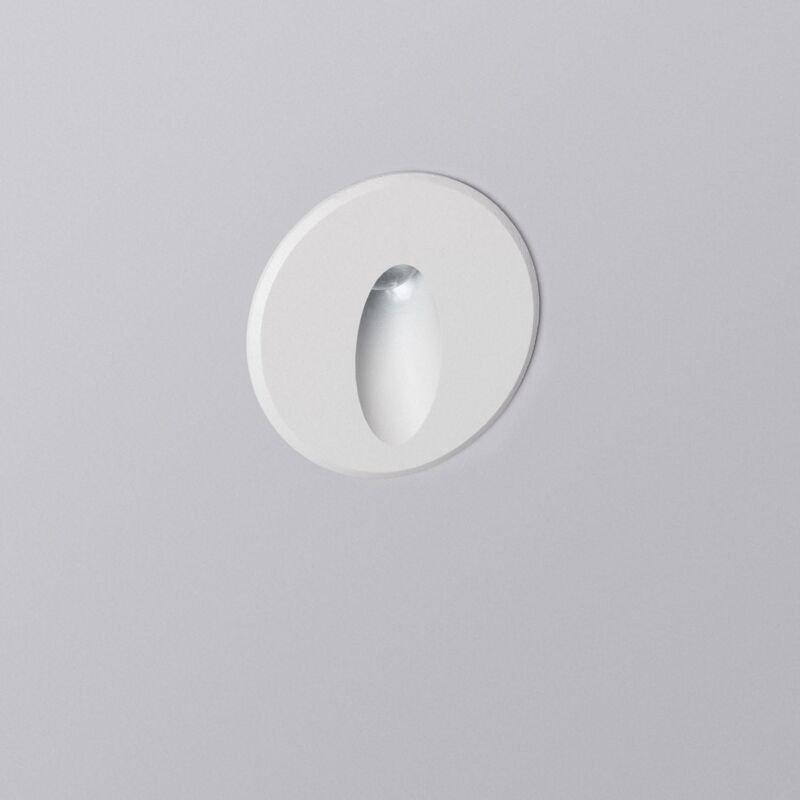 foto del prodotto efectoled segnapasso da esterno led 3w da incasso a parete circolare bianco ovale wabi bianco naturale 4000k