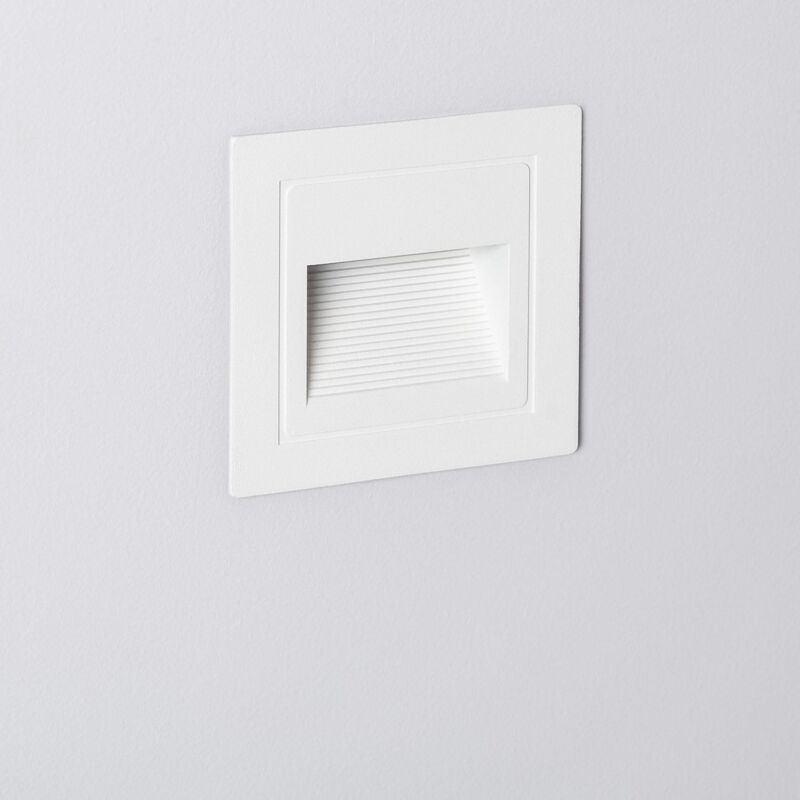 foto del prodotto efectoled segnapasso da esterno led 3w da incasso a parete quadrato bianco wabi bianco caldo 2700k