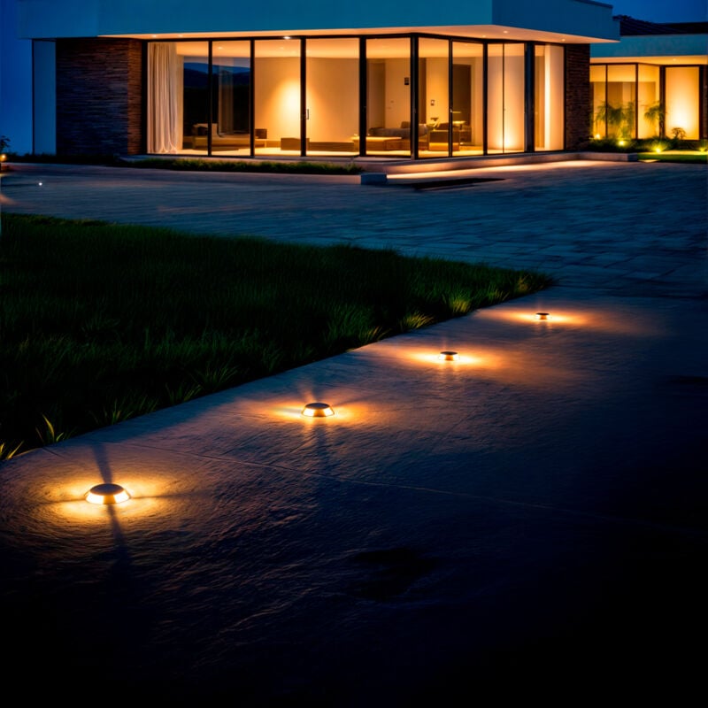foto del prodotto efectoled segnapasso da esterno led 3w incasso a terra gimsha 4l nero 3000k bianco caldo