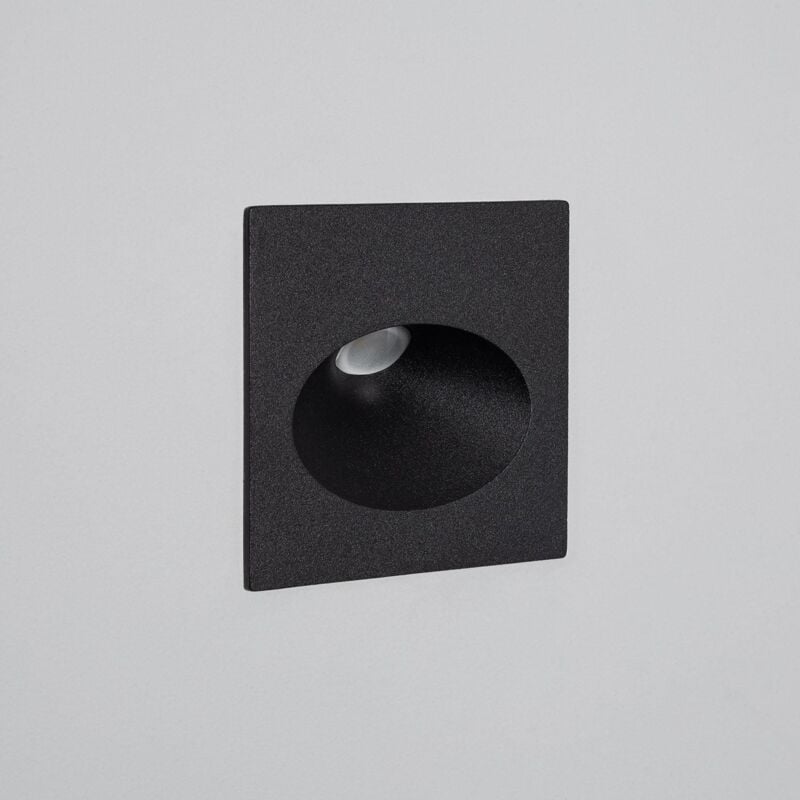 foto del prodotto efectoled segnapasso esterni led 3w da incasso parete quadrato nero coney 2700k bianco caldo