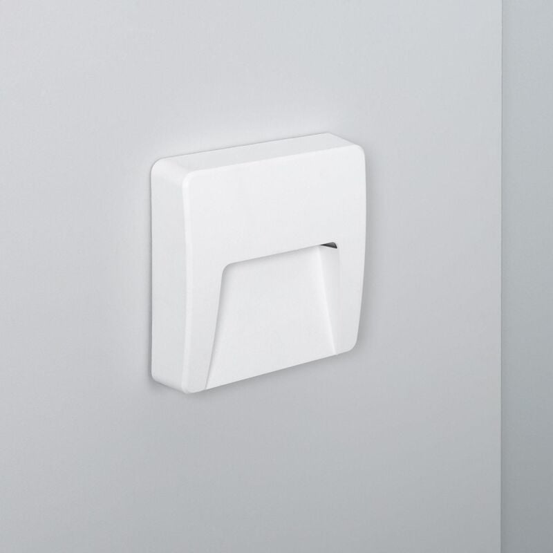 foto del prodotto efectoled segnapasso led per esterno 3w da superficie parete quadrato bianco dag bianco caldo 2700k