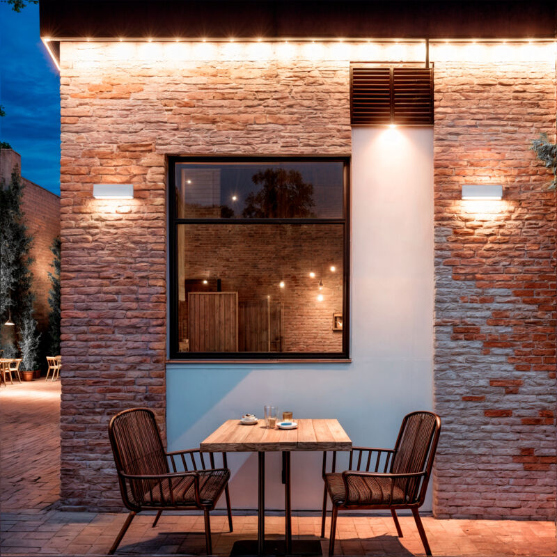 foto del prodotto efectoled segnapasso led per esterno 3w da superficie parete rettangolare bianco tunez bianco naturale 4000k