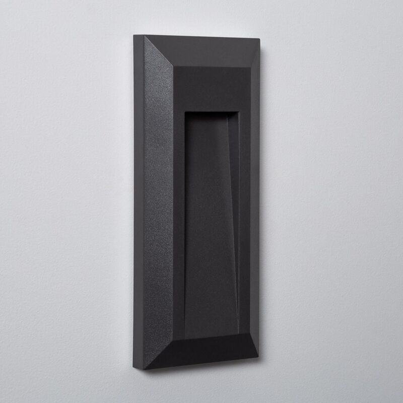 foto del prodotto efectoled segnapasso led per esterno da superficie parete rettangolare nero gisli bianco naturale 4000k