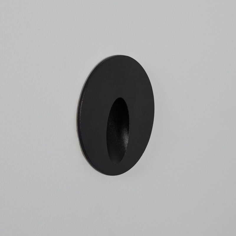 foto del prodotto efectoled segnapasso per esterni led 3w da incasso a parete circolare nero boiler bianco caldo 2700k