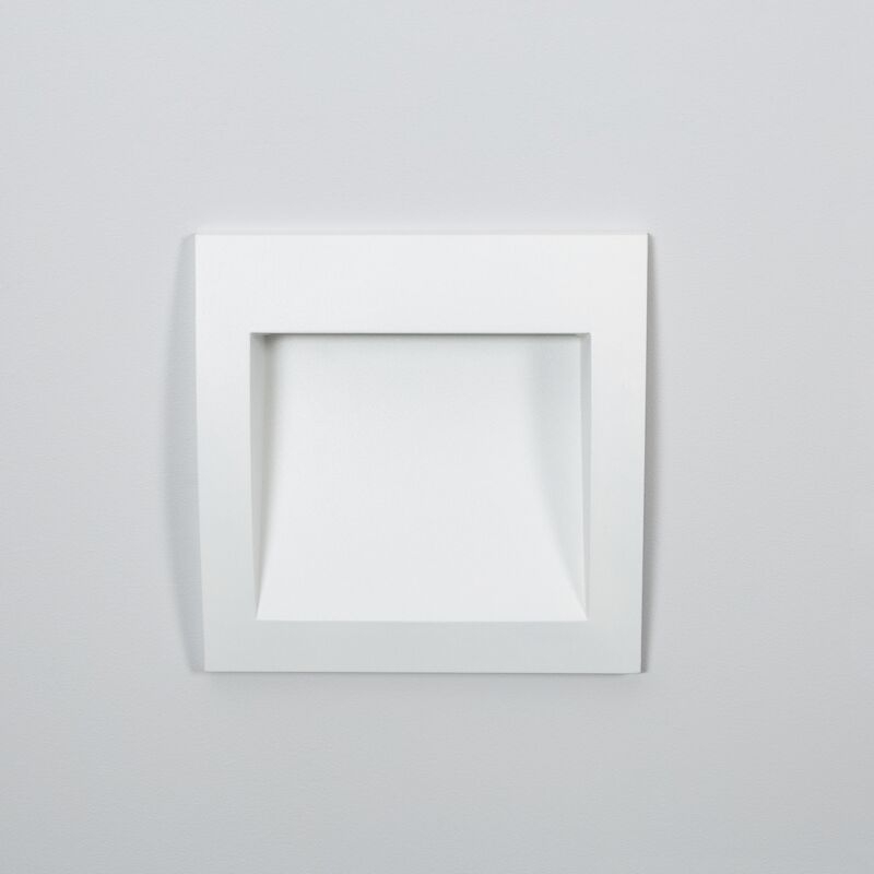 foto del prodotto efectoled - segnapasso per esterno led 4w incasso parete quadrato bianco natt bianco caldo 2700k