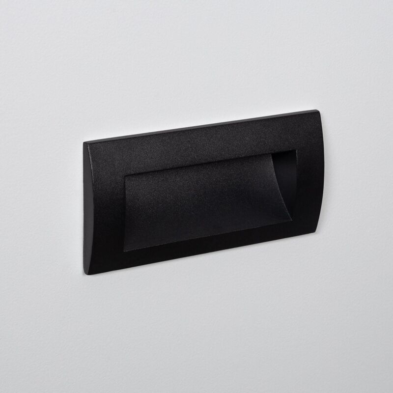 foto del prodotto efectoled segnapasso per esterno led 4w incasso parete rettangolare nero elin bianco caldo 2700k