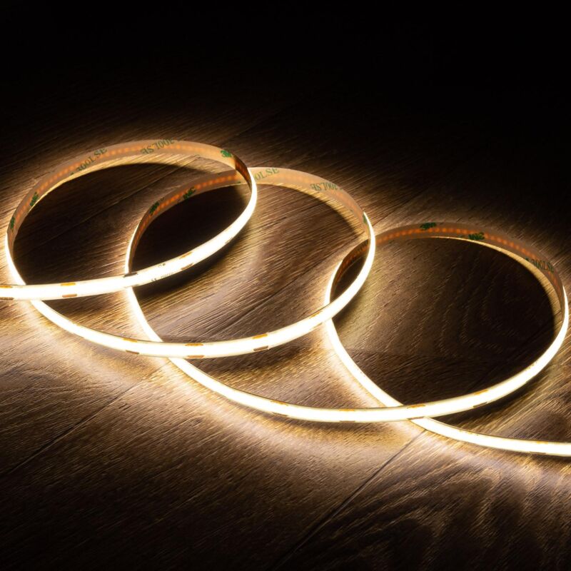 immagine 0 del prodotto efectoled striscia led 12v dc cob 320 led m 5m ip20 cri90 larghezza 8mm taglio ogni 2.5cm bianco naturale 4000k
