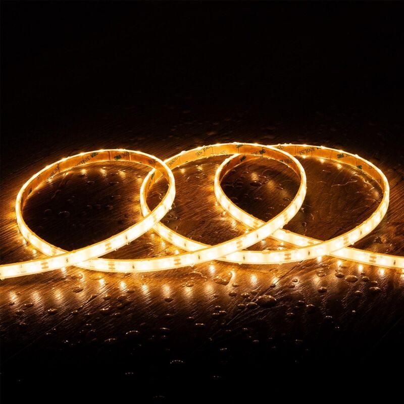 foto del prodotto efectoled striscia led 12v dc smd silicone flex 60led m 5m ip68 larghezza 10mm taglio ogni 5cm bianco caldo 2700k