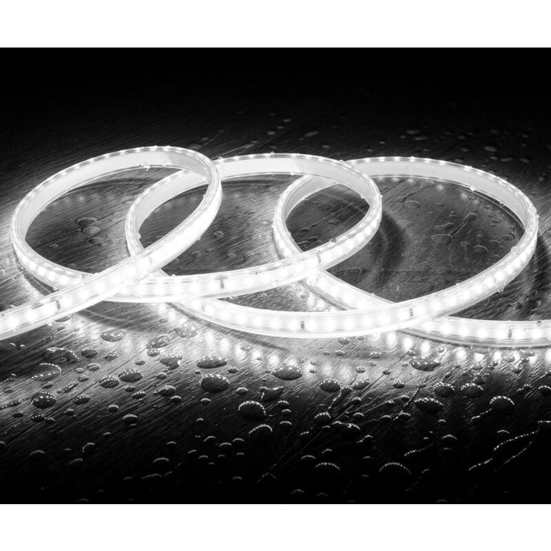 immagine 0 del prodotto efectoled striscia led 220v smd2835 120led m bianco freddo ip65 larghezza 12mm taglio 100cm 15 m