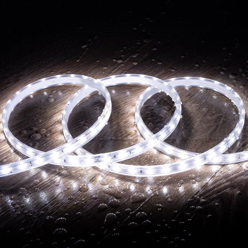 immagine 0 del prodotto efectoled striscia led 220v smd2835 60led m bianco freddo ip65 larghezza 12mm taglio 100cm 10 m