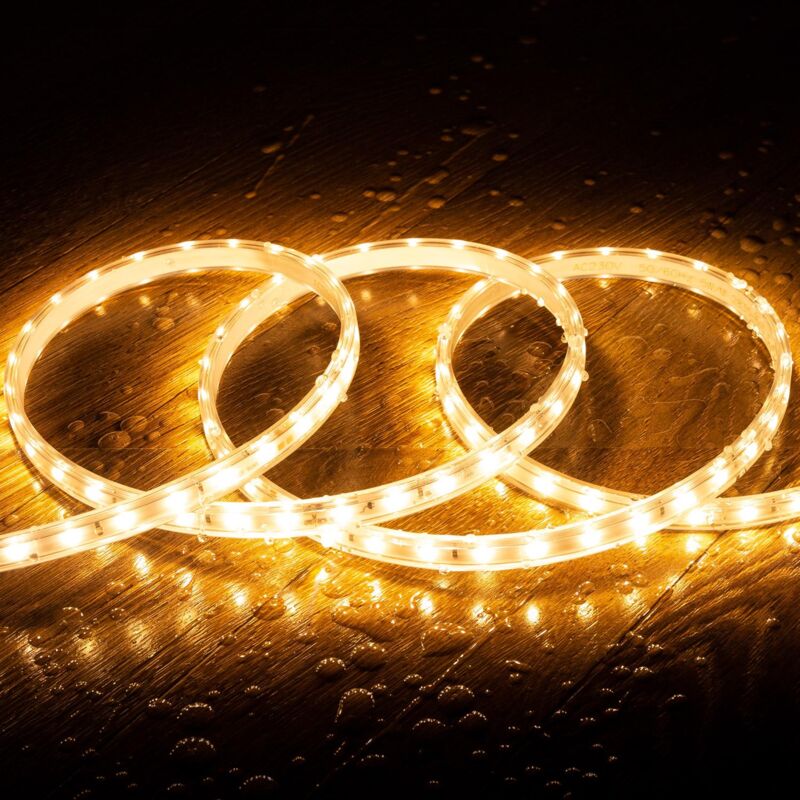 foto del prodotto efectoled striscia led 220v smd2835 60led m biando caldo ip65 larghezza 12mm taglio 100cm 40 m