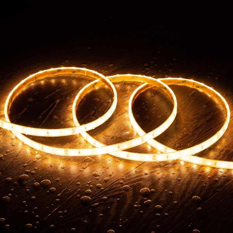 foto del prodotto efectoled striscia led 24v dc smd silicone flex 60led m 5m ip68 larghezza 10mm taglio 10cm bianco caldo 2700k