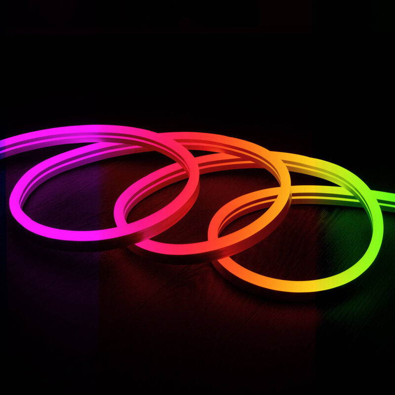 foto del prodotto efectoled striscia led neon 11 w m rgb 220v ac 60 led m semicircolare 180 ip67 taglio su misura ad ogni 100 cm 7 m