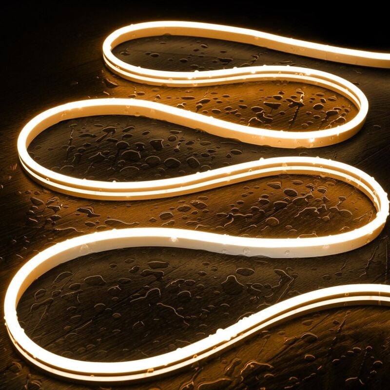 immagine 0 del prodotto efectoled striscia led neon 48v dc 120 led m bianco caldo ip65 su misura taglio ogni 5 cm 2 m