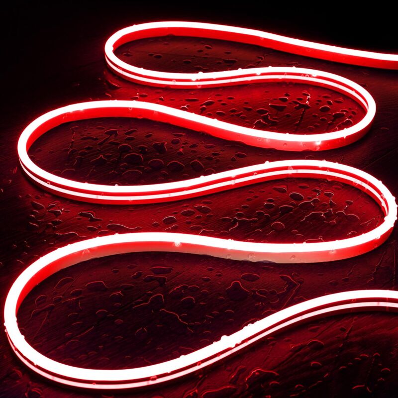 foto del prodotto efectoled striscia led neon 48v dc 120 led m rosso ip65 su misura taglio ogni 5 cm 5 m