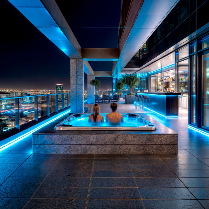 foto del prodotto efectoled - striscia led neon 7.5 w m regolabile 220v ac 120 led m semicircolare 180 azzurro ip67 su misura taglio ad ogni 100 cm 4 m