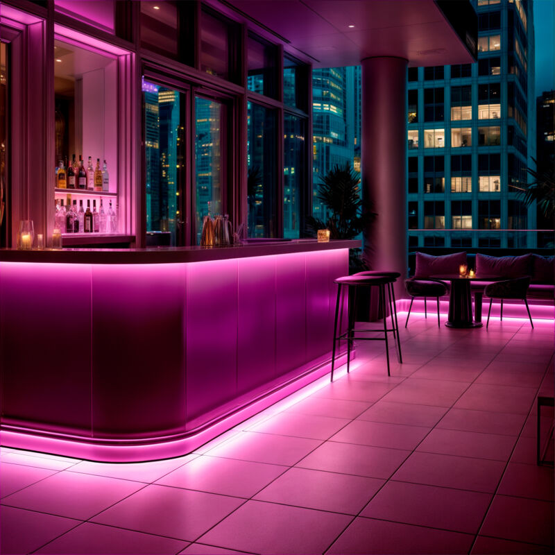 foto del prodotto efectoled striscia led neon 7.5 w m regolabile 220v ac 120 led m semicircolare 180 rosa ip67 su misura taglio ad ogni 100 cm 1 m