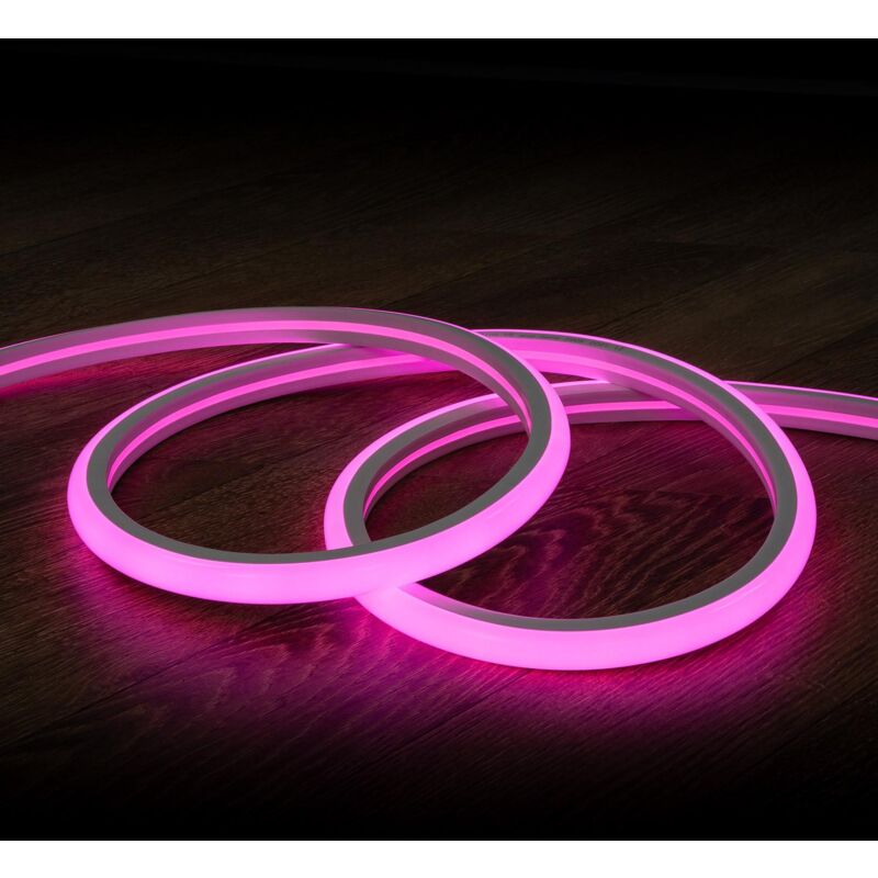 foto del prodotto efectoled striscia led neon 7.5 w m regolabile 220v ac 120 led m semicircolare 180 rosa ip67 su misura taglio ad ogni 100 cm 2 m