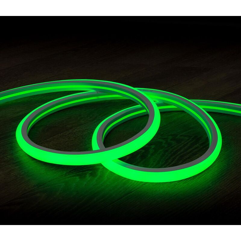 foto del prodotto efectoled striscia led neon 7.5 w m regolabile 220v ac 120 led m semicircolare 180 verde ip67 su misura taglio ad ogni 100 cm 20 m