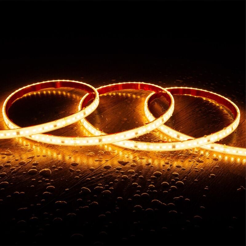 foto del prodotto efectoled striscia led regolabile 220v smd2835 senza raddrizzatore silicone flex 120 led m high lumen ip67 larghezza 12mm taglio 10 cm su bianco