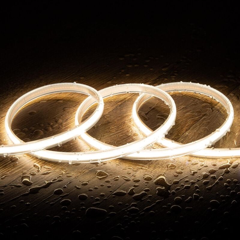 foto del prodotto efectoled strisica led regolabile 220v cob 320 led m bianco naturale ip65 cri90 larghezza 12mm taglio 50cm 5 m