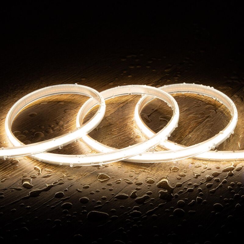 foto del prodotto efectoled strisica led regolabile 220v cob 320 led m bianco naturale ip65 cri90 larghezza 12mm taglio 50cm 7 m