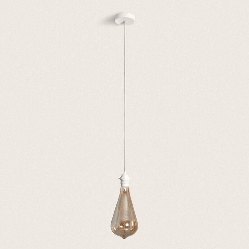 foto del prodotto efectoled supporto con portalampada per lampada a sospensione esterno con cavo pvc bianco