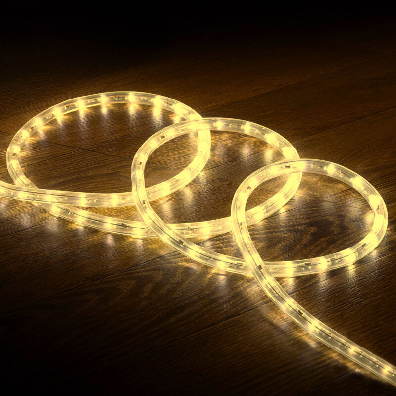 foto del prodotto efectoled tubo flessibile led circolare 220v ac 36 led m bianco caldo ip65 su misura taglio ogni 100cm 3 m