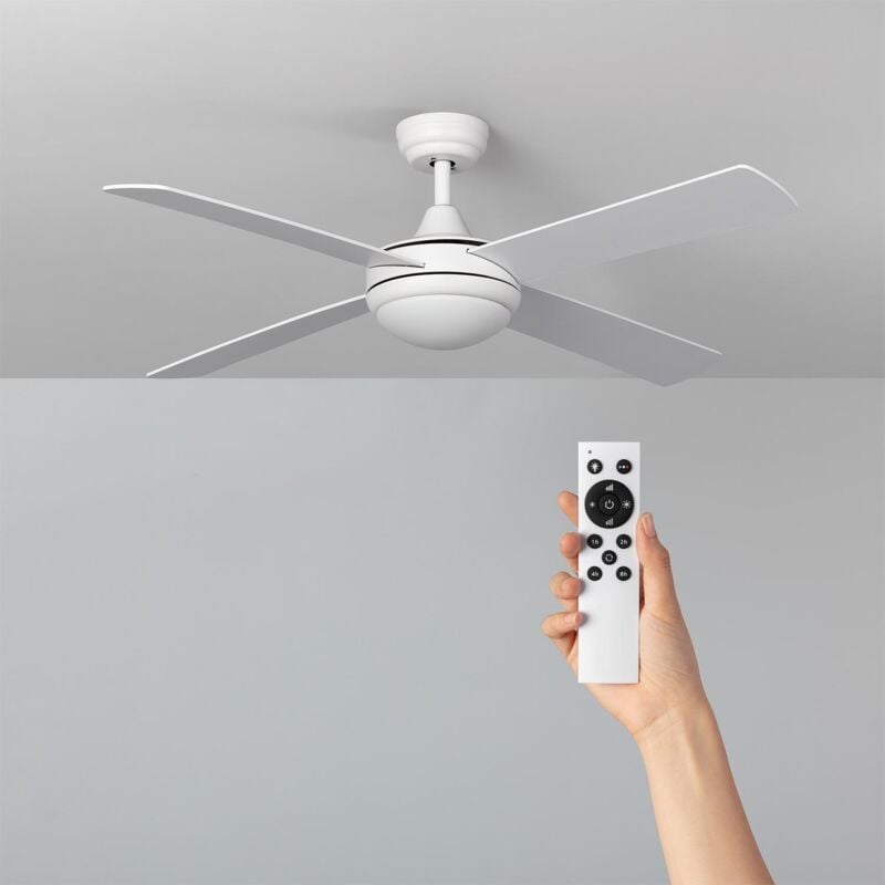 foto del prodotto efectoled ventilatore da soffitto navy bianco 132cm motore dc, colore lama bianco, telecomando, con luce, wifi false