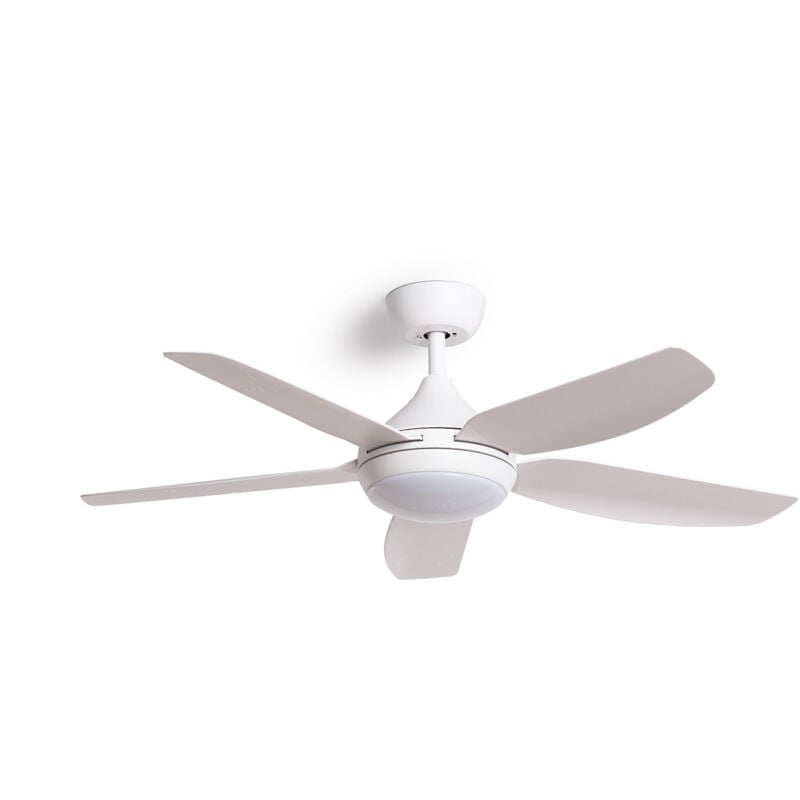 foto del prodotto efectoled ventilatore da soffitto silenzioso dok s 122cm motore dc, colore lama bianco, telecomando, con luce, wifi false
