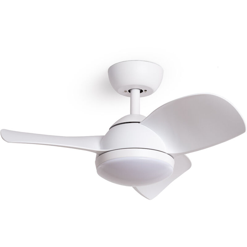 foto del prodotto efectoled ventilatore da soffitto silenzioso poros 76cm motor dc, colore lama bianco, telecomando, con luce, wifi false