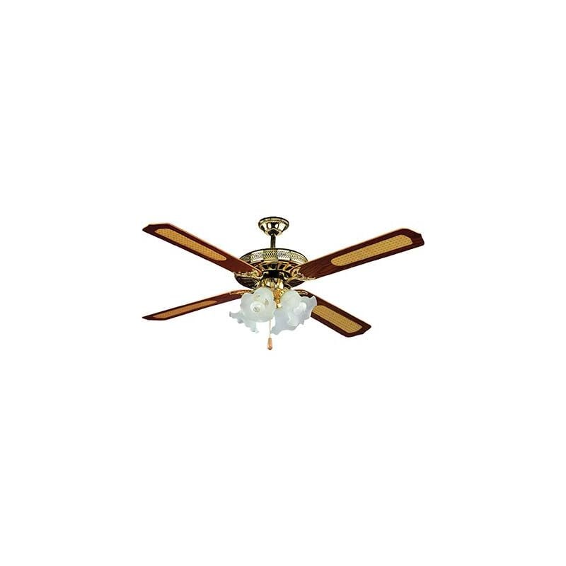 foto del prodotto effe ventilatore da soffitto country noce volt 230 watt 70 cm 130 vel 3 4 luci inv 1 pezzo