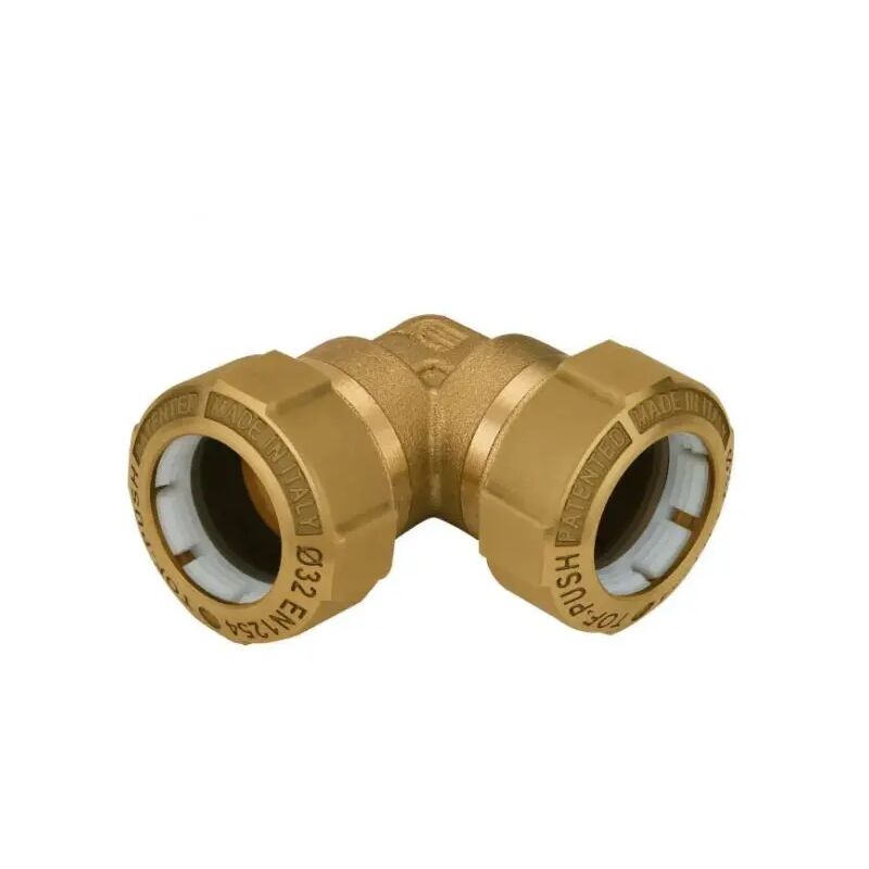 foto del prodotto effebi spa raccordo curvo in ottone doppio per tubo in polietilene serie tof push 25 effebi