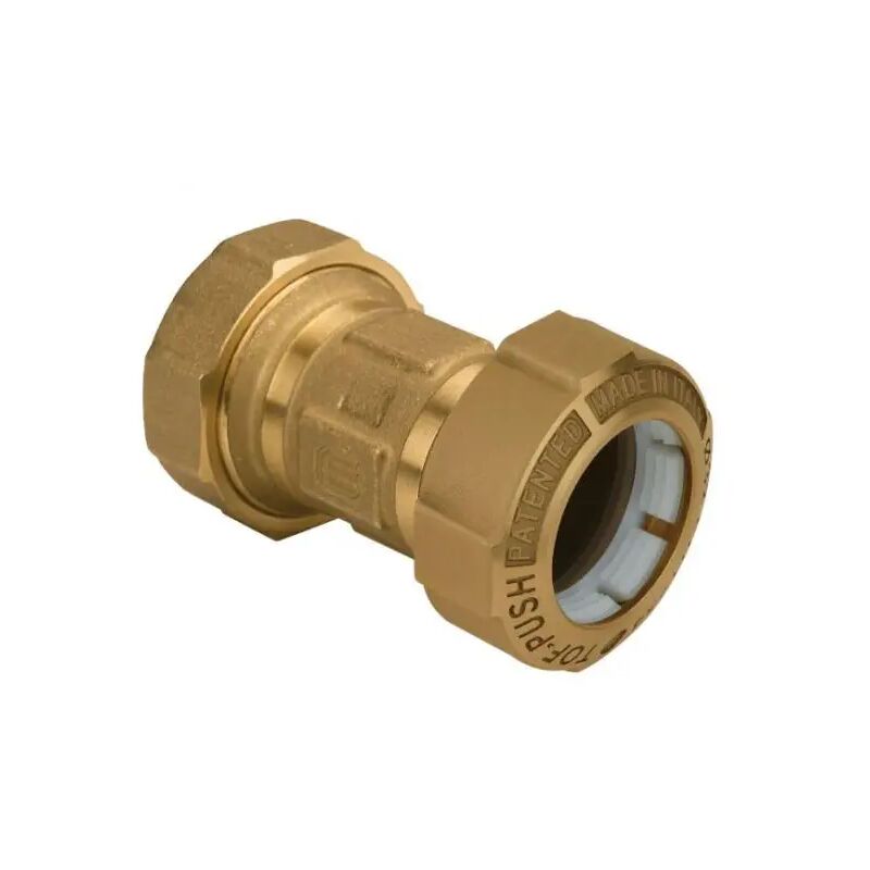 foto del prodotto effebi spa raccordo dritto doppio in ottone per tubo in polietilene serie tof push 40 effebi