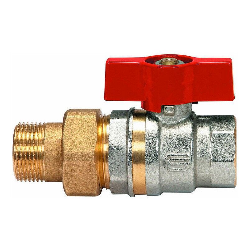 foto del prodotto effebi valvola a sfera aster acs 1 2 per collettore f codola girello con farfalla in alluminio 2048r404