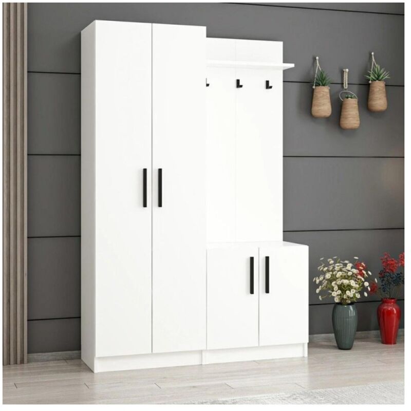 foto del prodotto effezeta italia armadio con appendiabiti dante 120x37x180h colore bianco
