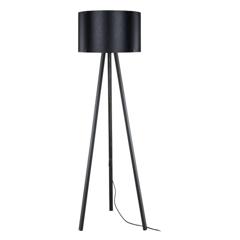 foto del prodotto effezeta italia lampada da terra treppiede e paralume tessuto nero piko mdl5134