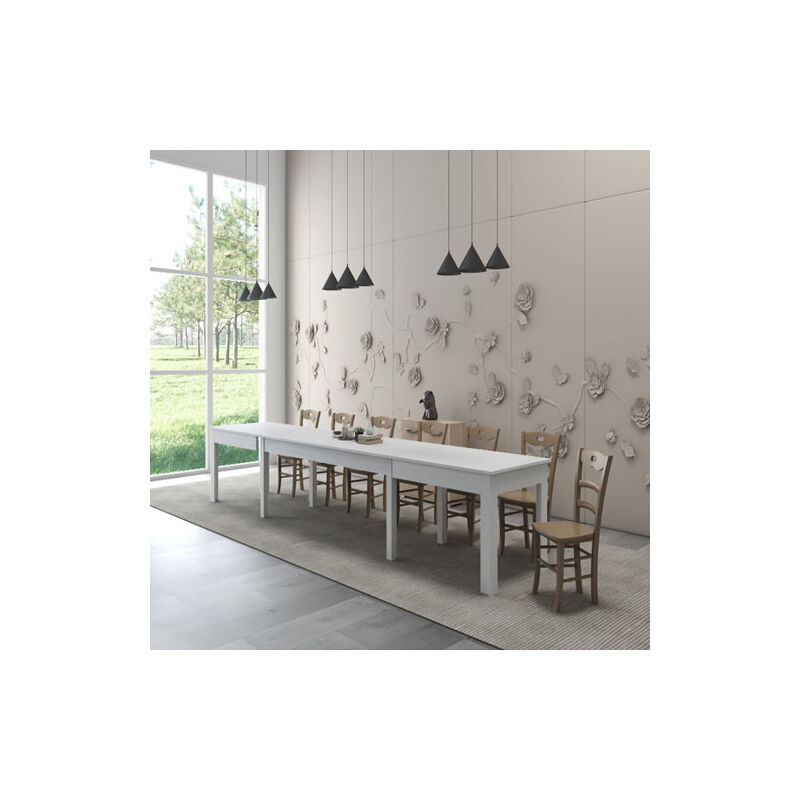 foto del prodotto effezeta italia tavolo da pranzo allungabile bianco frassinato. tavoli