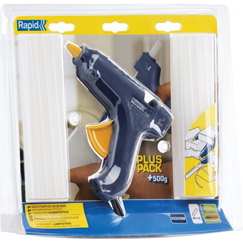 foto del prodotto eg111 pistola per colla in stick da 12 mm blister 500 g di colla isaberg 40303076 rapid