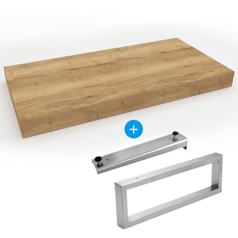 foto del prodotto egger set mobile da bagno naturale 80x8x50 cm mobile 39,5 cm portasciugamani 45 cm, marrone chiaro do8050dh fix2 