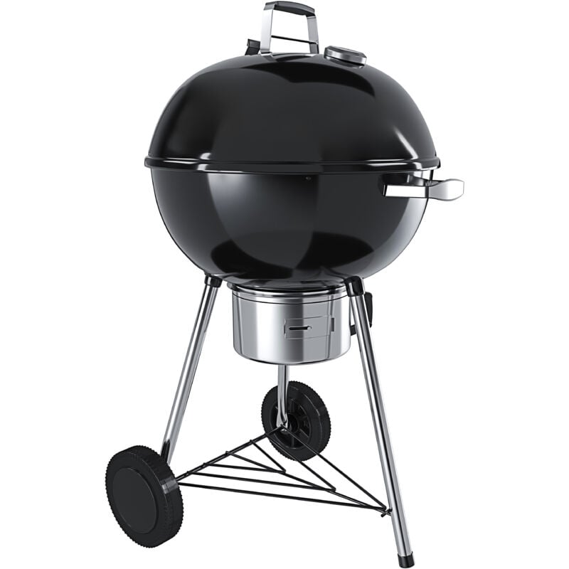 foto del prodotto eglemtek barbecue 57 cm rotondo a carbonella carbone bbq portatile compatto grill griglia da giardino picnic balcone terrazzo con coperchio ruote e