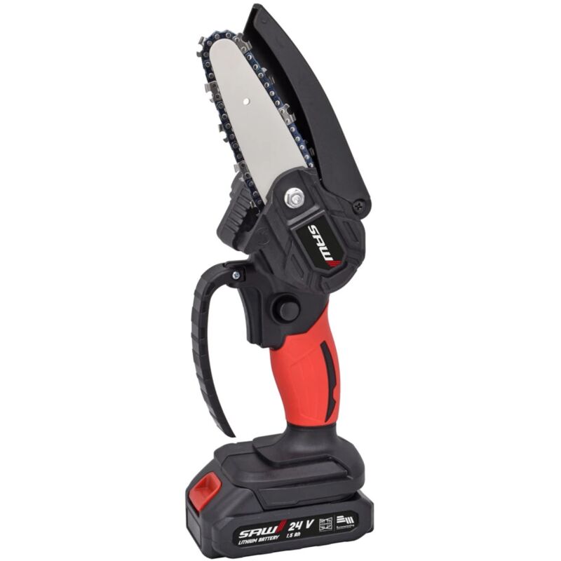 foto del prodotto eglemtek potatore a catena a batteria saw barra 10 cm 2 batterie 24v 1,5ah