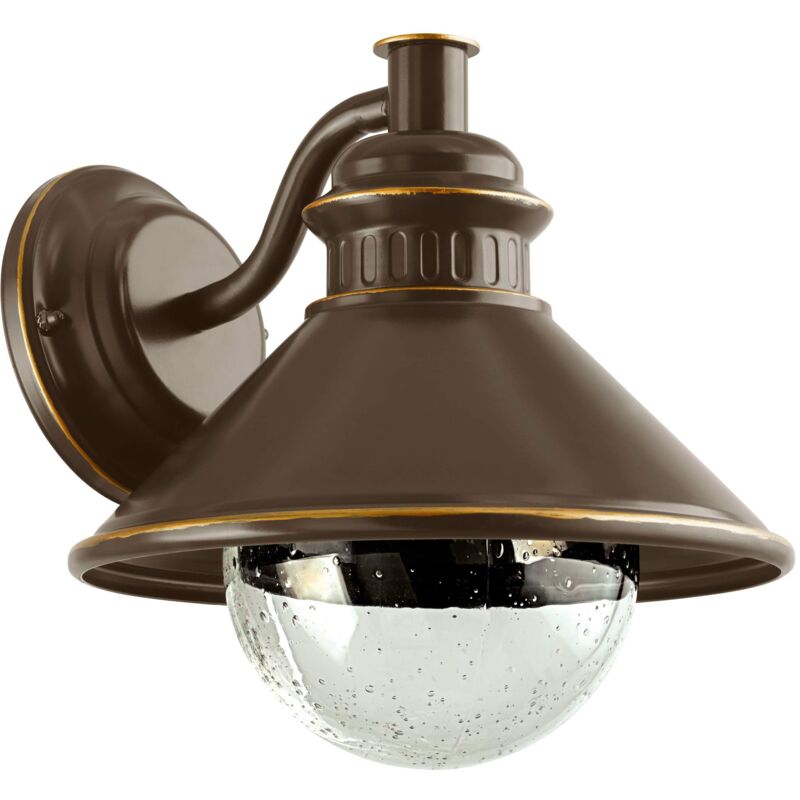 foto del prodotto eglo applique esterno classica albacete metallo rame vetro bianco 1 luce e27