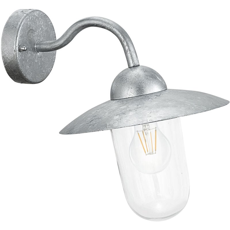 foto del prodotto eglo applique esterno classica milton acciaio grigio vetro bianco e27