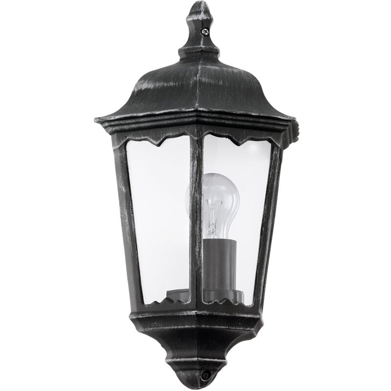 foto del prodotto eglo applique esterno classica navedo alluminio nero 1 luce e27