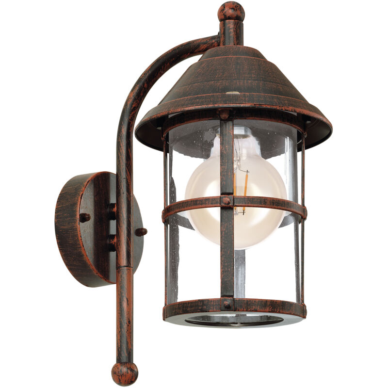 foto del prodotto eglo applique esterno classica san telmo acciaio marrone 1 luce e27