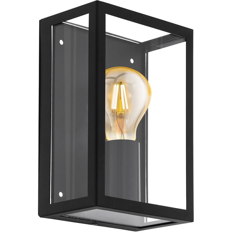 foto del prodotto eglo applique esterno contemporanea alamonte 1 acciaio nero vetro bianco 1 luce e27